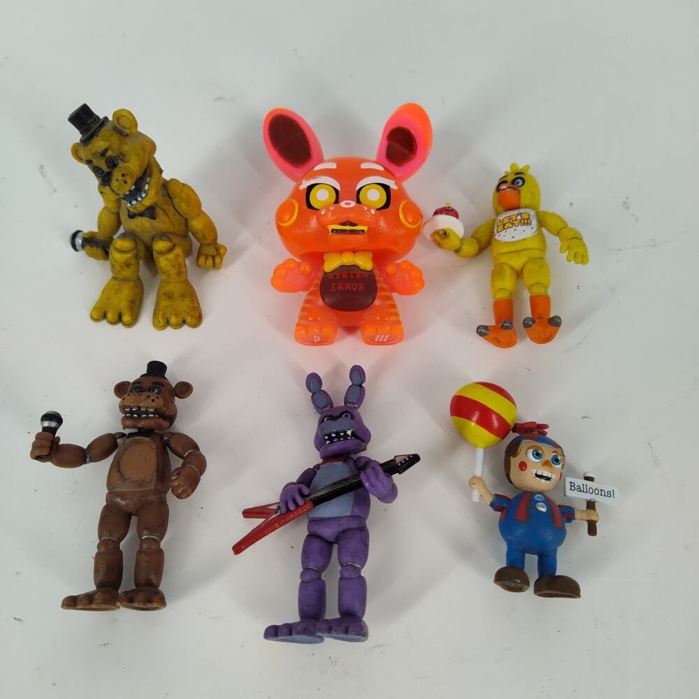 Lot of 6, Funko, Five Nights at Freddy's, Mini Action Figures, 2-inch
